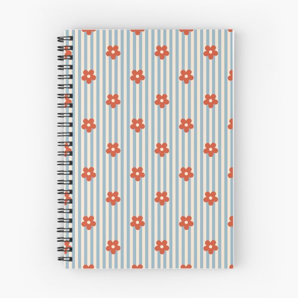 Item preview, Red Floral Pattern | Red Flowers on Blue Stripes | Retro Orange-Red Floral Stripes Design | Preppy Red Flower Pattern | Coquette Red and Blue Floral Stripes | Summer Vibes Red Floral designed and sold by VivaFy.