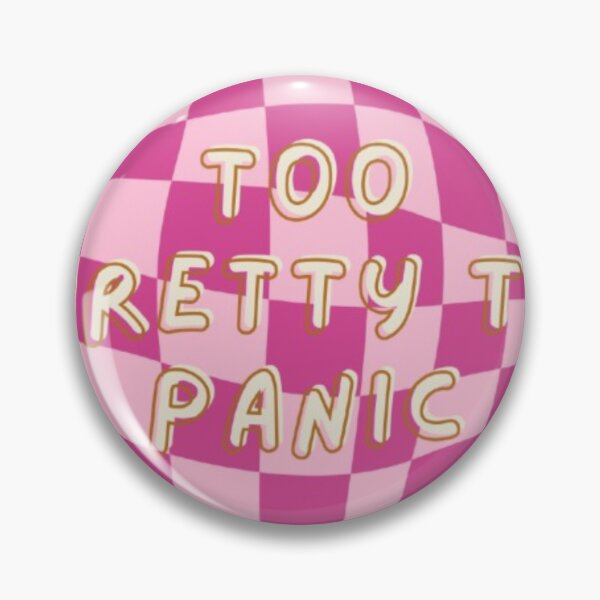 Item preview, Too Pretty to Panic Sticker | Cute Y2K Pink Aesthetic Quote designed and sold by velvetwings.