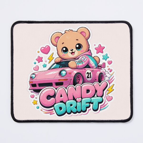 Item preview, Candy Drift Kawaii Racing Bear Sticker | Cute Sports Car PNG | Original Mascot Vinyl Decal | Colorful Streetwear Graphic designed and sold by Stylestickers55.