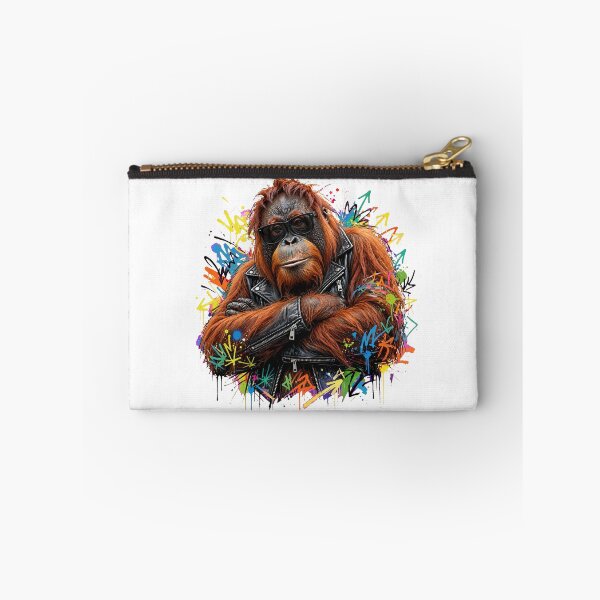 Item preview,  Cool Orangutan in Leather Jacket - Punk Biker Monkey Graffiti Art designed and sold by ExpressoJungle.