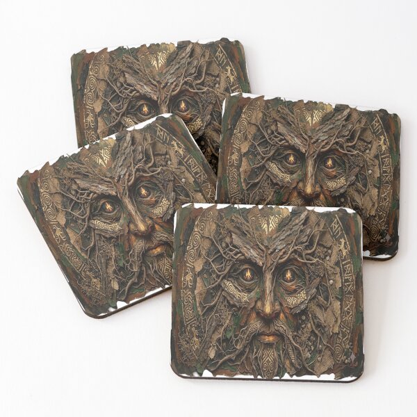 Item preview, Ancient Forest Spirit - Mixed Media Relief & Gold Leaf designed and sold by Nakrisa.