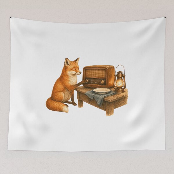 Item preview, Cozy Fox Vintage Radio Warm Retro Music Aesthetic designed and sold by AQUILAKREO.