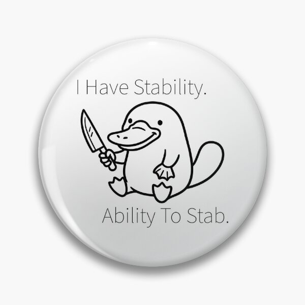 Item preview, Humorous Platypus with a Knife - Stability-Ability To Stab designed and sold by ThreadRiotTees.