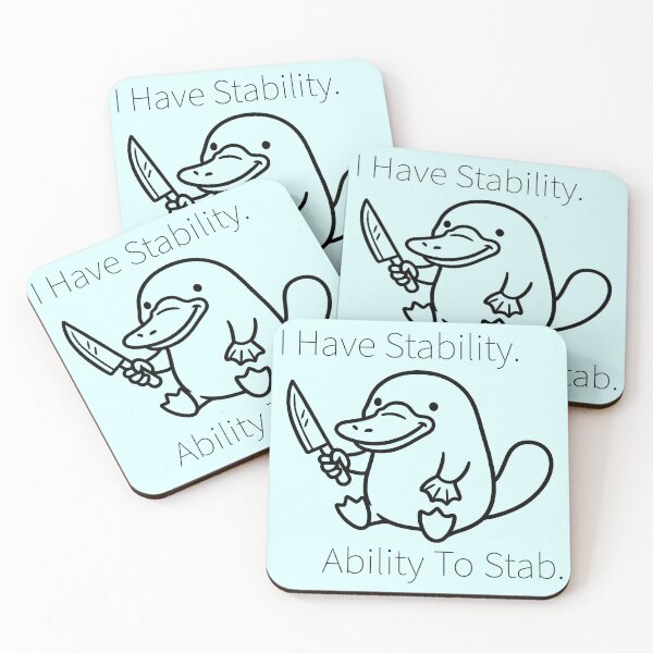 Item preview, Humorous Platypus with a Knife - Stability-Ability To Stab designed and sold by ThreadRiotTees.
