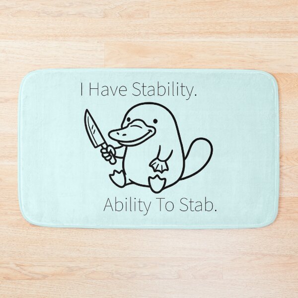 Item preview, Humorous Platypus with a Knife - Stability-Ability To Stab designed and sold by ThreadRiotTees.