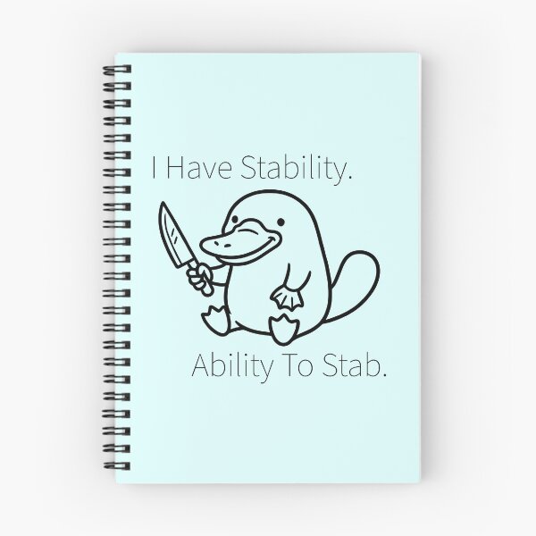 Item preview, Humorous Platypus with a Knife - Stability-Ability To Stab designed and sold by ThreadRiotTees.