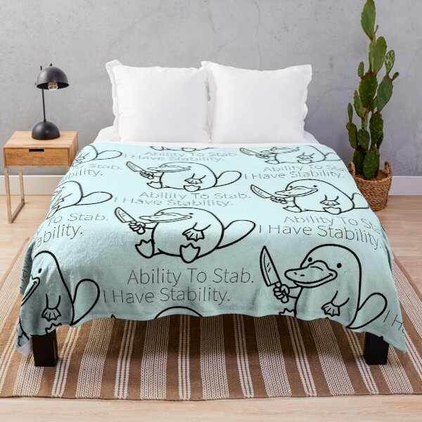 Item preview, Humorous Platypus with a Knife - Stability-Ability To Stab designed and sold by ThreadRiotTees.