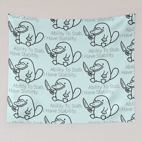Item preview, Humorous Platypus with a Knife - Stability-Ability To Stab designed and sold by ThreadRiotTees.