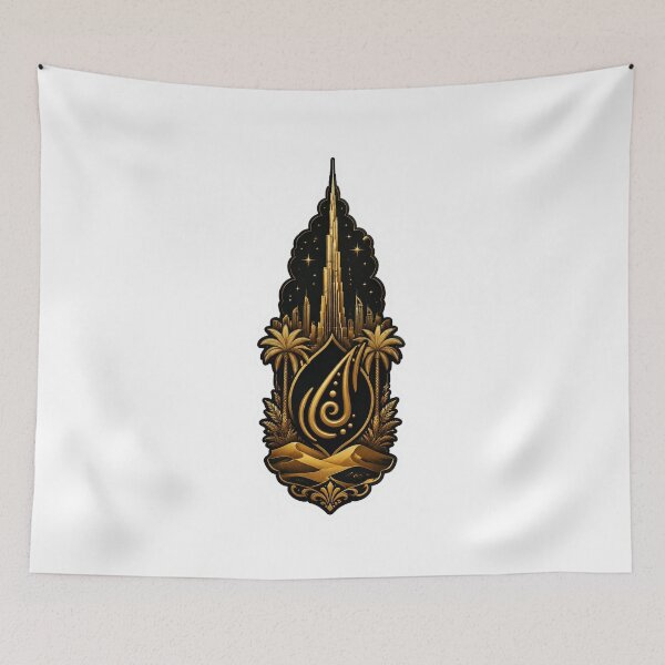 Item preview, Golden Dubai Luxury Skyline Stickers designed and sold by Collins Design.