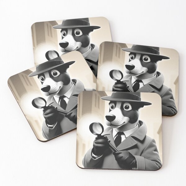 Item preview, Art - Stylized Detective Dog, Retro Illustration Inspired by Detective Novels designed and sold by World-Pets.