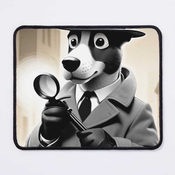 Item preview, Art - Stylized Detective Dog, Retro Illustration Inspired by Detective Novels designed and sold by World-Pets.