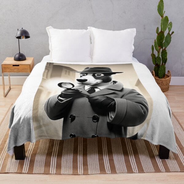 Item preview, Art - Stylized Detective Dog, Retro Illustration Inspired by Detective Novels designed and sold by World-Pets.