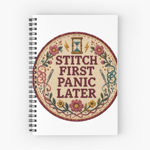 Item preview, Stitch First Panic Later – Funny Needlepoint Saying designed and sold by Tobull.