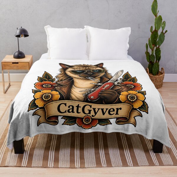 Item preview, CatGyver Siamese Cat Tattoo designed and sold by Old's Cool Cat Studio.