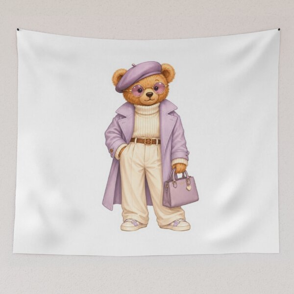 Item preview, Elegant Lilac Fashion Teddy Bear in Trench Coat designed and sold by Snurly.
