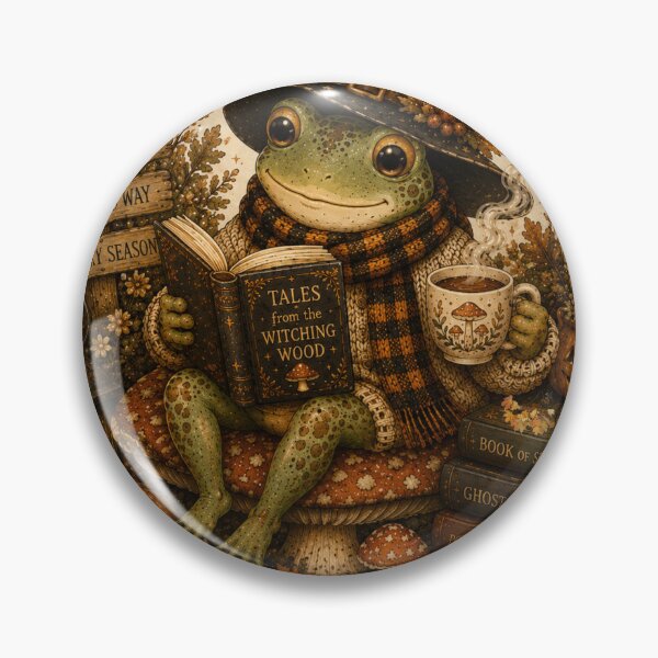 Item preview, Cozy Halloween Reads Frog | Cute Cottagecore Witch Frog Reading Book Vintage Autumn T-Shirt designed and sold by Meda2.