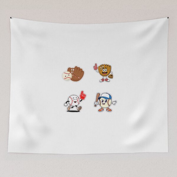 Item preview, Cute Vintage Cartoon Baseball Sticker Sheet designed and sold by KAWAII STUDIO NB.