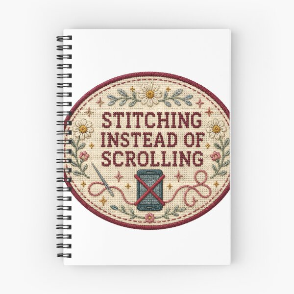 Item preview, Stitching Instead of Scrolling – Funny Needlepoint Quote designed and sold by Tobull.