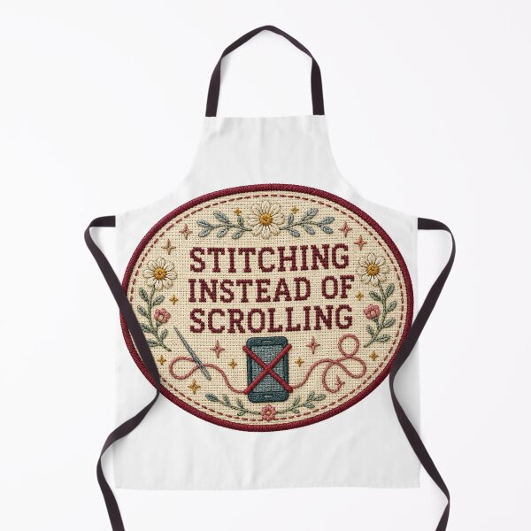 Item preview, Stitching Instead of Scrolling – Funny Needlepoint Quote designed and sold by Tobull.