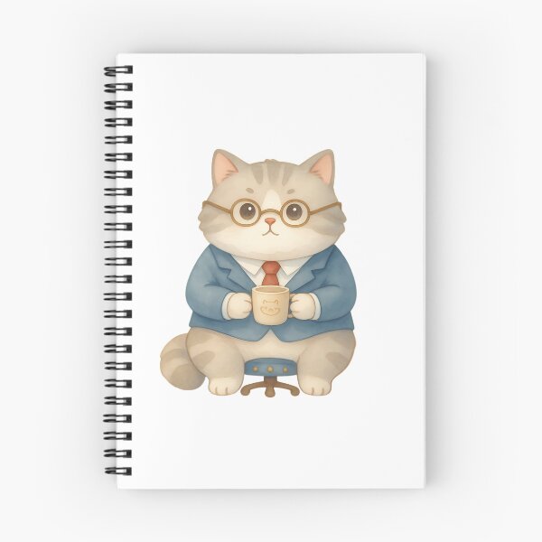 Item preview, Cute executive cat drinking office coffee designed and sold by AKRAMlogo.