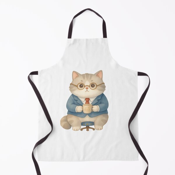Item preview, Cute executive cat drinking office coffee designed and sold by AKRAMlogo.