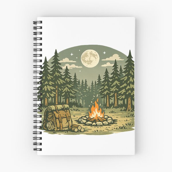 Item preview, Vintage Campfire in Pine Forest designed and sold by vangiapstudio.