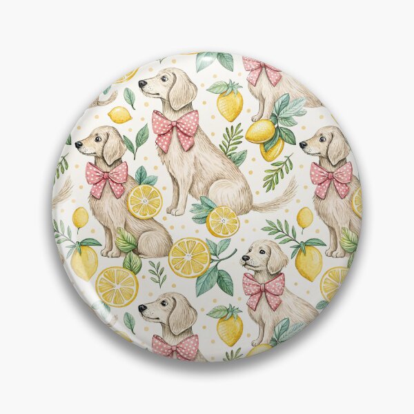 Item preview, Coquette Lemon Puppy Cottagecore Pattern designed and sold by Storybook Botanica.