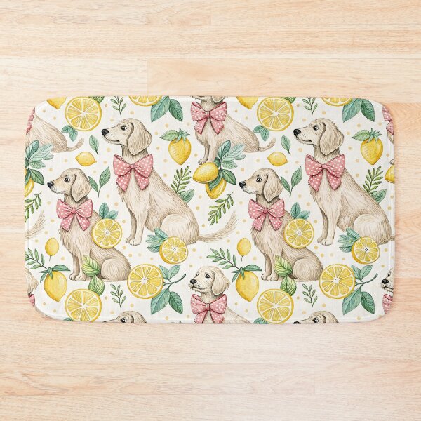 Item preview, Coquette Lemon Puppy Cottagecore Pattern designed and sold by Storybook Botanica.