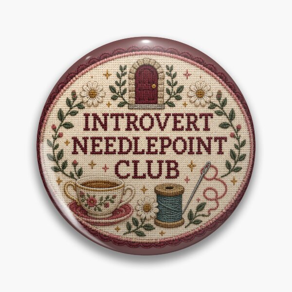 Item preview, Introvert Needlepoint Club – Funny Embroidery Design designed and sold by Tobull.