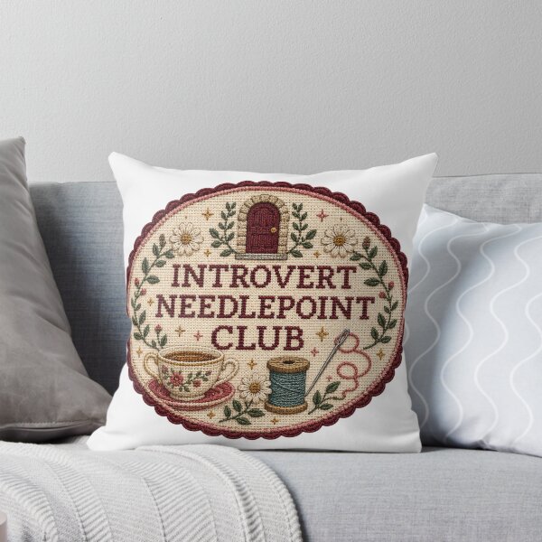 Item preview, Introvert Needlepoint Club – Funny Embroidery Design designed and sold by Tobull.