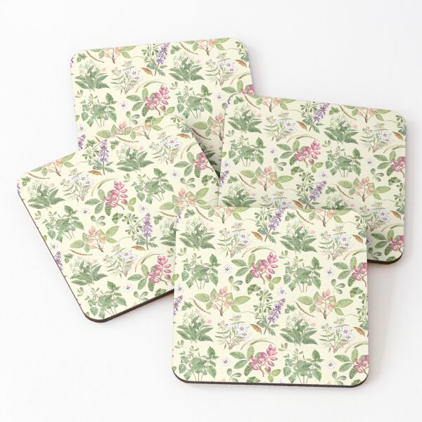 Item preview, Watercolor Botanical Pattern on Yellow designed and sold by Flowersforbear.