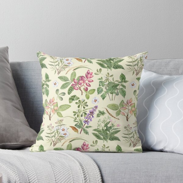 Item preview, Watercolor Botanical Pattern on Yellow designed and sold by Flowersforbear.