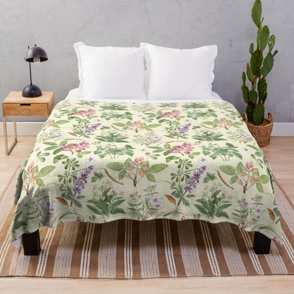 Item preview, Watercolor Botanical Pattern on Yellow designed and sold by Flowersforbear.