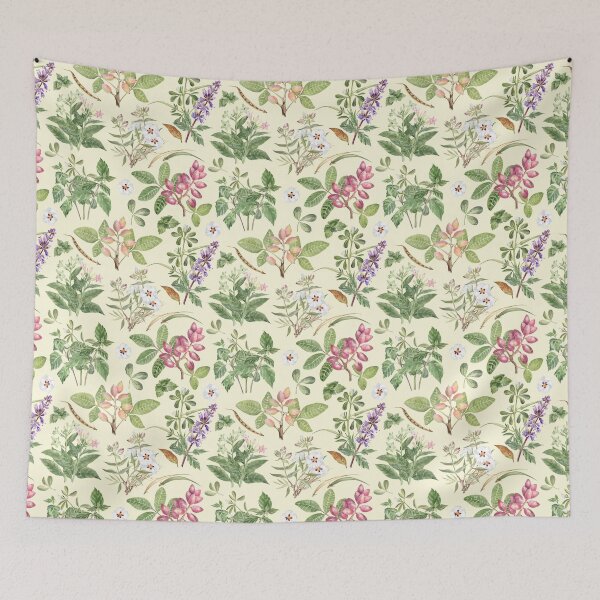 Item preview, Watercolor Botanical Pattern on Yellow designed and sold by Flowersforbear.