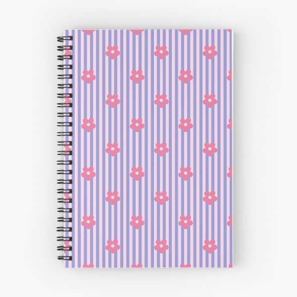 Item preview, Lavender Floral Pattern | Pink Flowers on Purple Stripes | Retro Floral Stripes Design | Preppy Pink Flower Pattern | Coquette Purple and Pink Floral Stripes | Preppy Pastel Pink Daisies designed and sold by VivaFy.