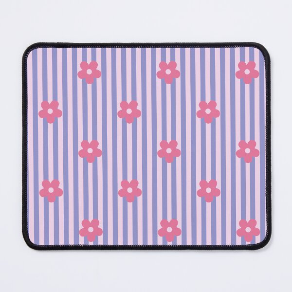 Item preview, Lavender Floral Pattern | Pink Flowers on Purple Stripes | Retro Floral Stripes Design | Preppy Pink Flower Pattern | Coquette Purple and Pink Floral Stripes | Preppy Pastel Pink Daisies designed and sold by VivaFy.