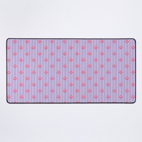Item preview, Lavender Floral Pattern | Pink Flowers on Purple Stripes | Retro Floral Stripes Design | Preppy Pink Flower Pattern | Coquette Purple and Pink Floral Stripes | Preppy Pastel Pink Daisies designed and sold by VivaFy.