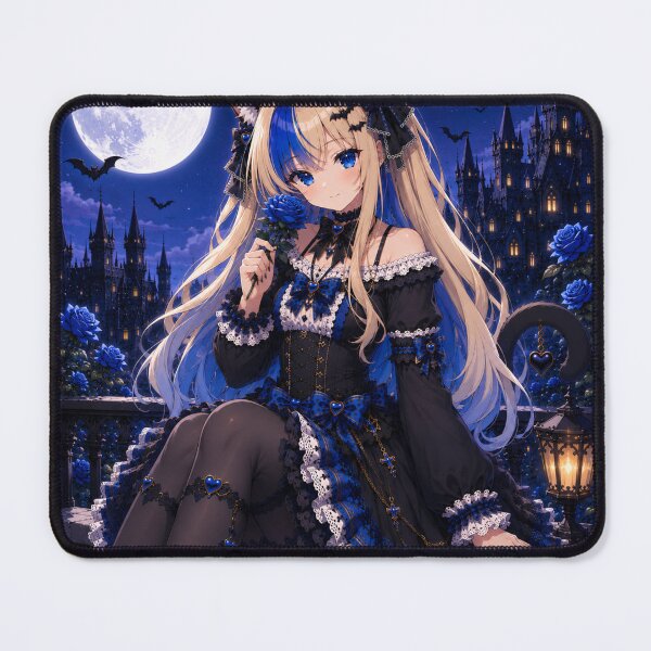 Item preview, Moonlit Blue Rose – Gothic Neko Girl designed and sold by Revyra Design .