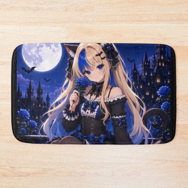 Artikelvorschau, Moonlit Blue Rose – Gothic Neko Girl entworfen und verkauft von Revyra Design .