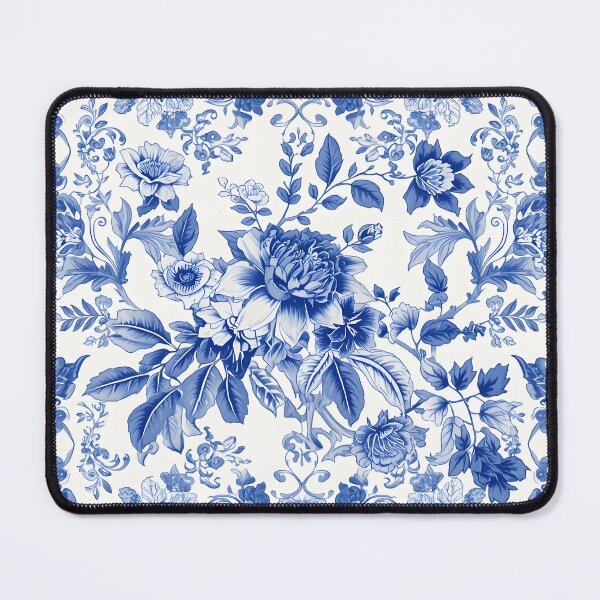 Item preview, Blue Chinoiserie Floral Toile Vintage Botanical Pattern Art designed and sold by GrinGalore.