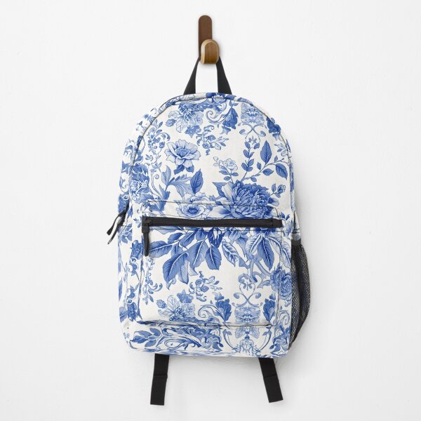 Item preview, Blue Chinoiserie Floral Toile Vintage Botanical Pattern Art designed and sold by GrinGalore.