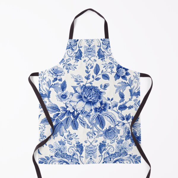 Item preview, Blue Chinoiserie Floral Toile Vintage Botanical Pattern Art designed and sold by GrinGalore.