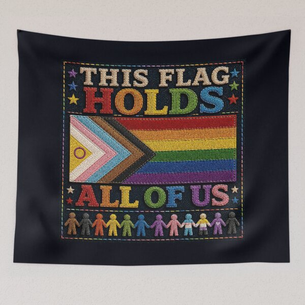 Item preview, ✨✂️ STITCHED TOGETHER COLLECTION ✂️✨- ❤️ - PRIDE UNITY - This Flag Holds All Of Us v1  designed and sold by WheelieGdArt.