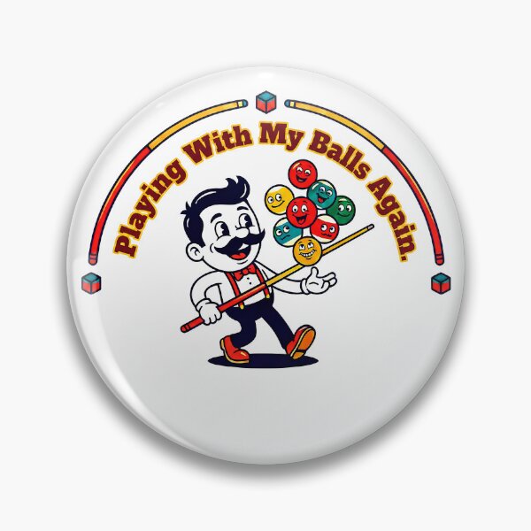 Item preview, Playing With My Balls Again - Retro Cartoon Pool Player designed and sold by ThreadRiotTees.