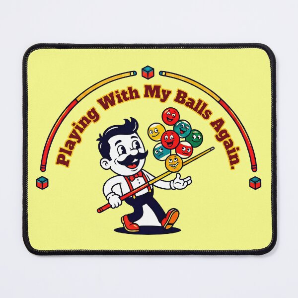 Item preview, Playing With My Balls Again - Retro Cartoon Pool Player designed and sold by ThreadRiotTees.