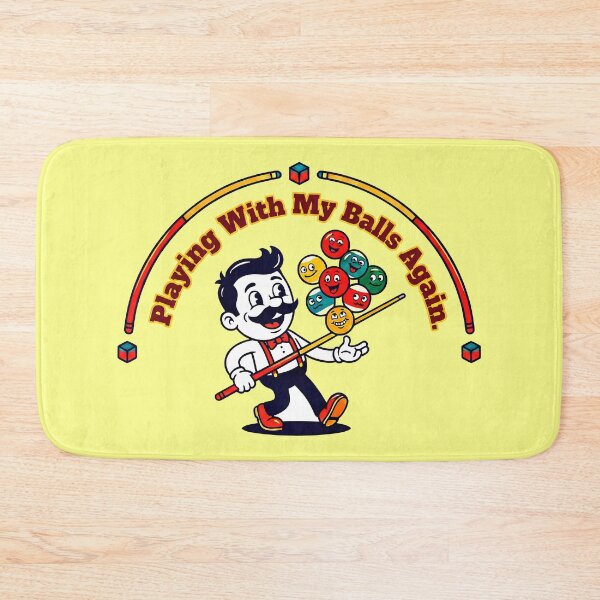 Item preview, Playing With My Balls Again - Retro Cartoon Pool Player designed and sold by ThreadRiotTees.