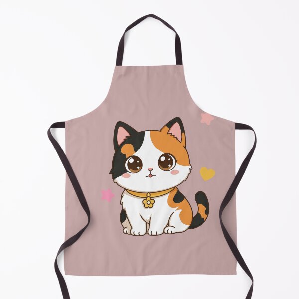 Item preview, Cute Kawaii Calico with Flower Collar | Chibi Cartoon Kitty Illustration designed and sold by Mousy17.