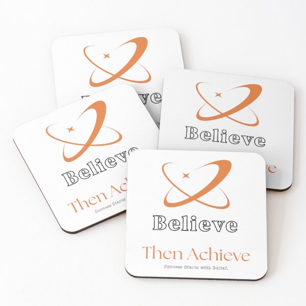 Item preview, Believe Then Achieve Motivational Quote Design designed and sold by Hayir Design.