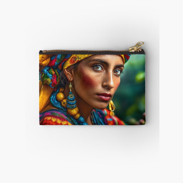 Item preview, Vibrant Portrait of a Woman in Colorful Attire designed and sold by Artessie.