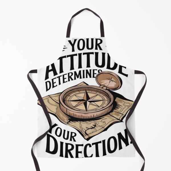 Item preview, Vintage Compass and Map Illustration with "Your Attitude Determines Your Direction" Motivational Quote designed and sold by Warungid.